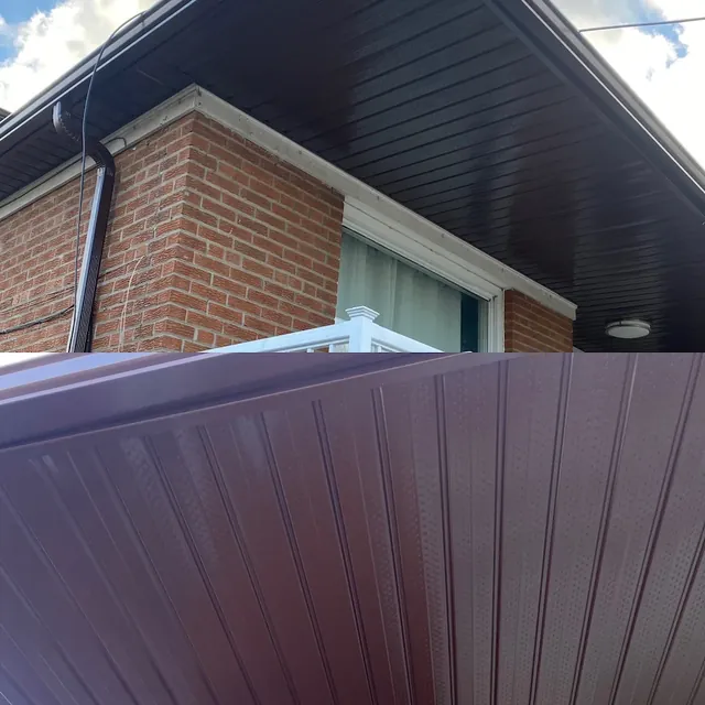 Soffit and fascia before and after replacement
